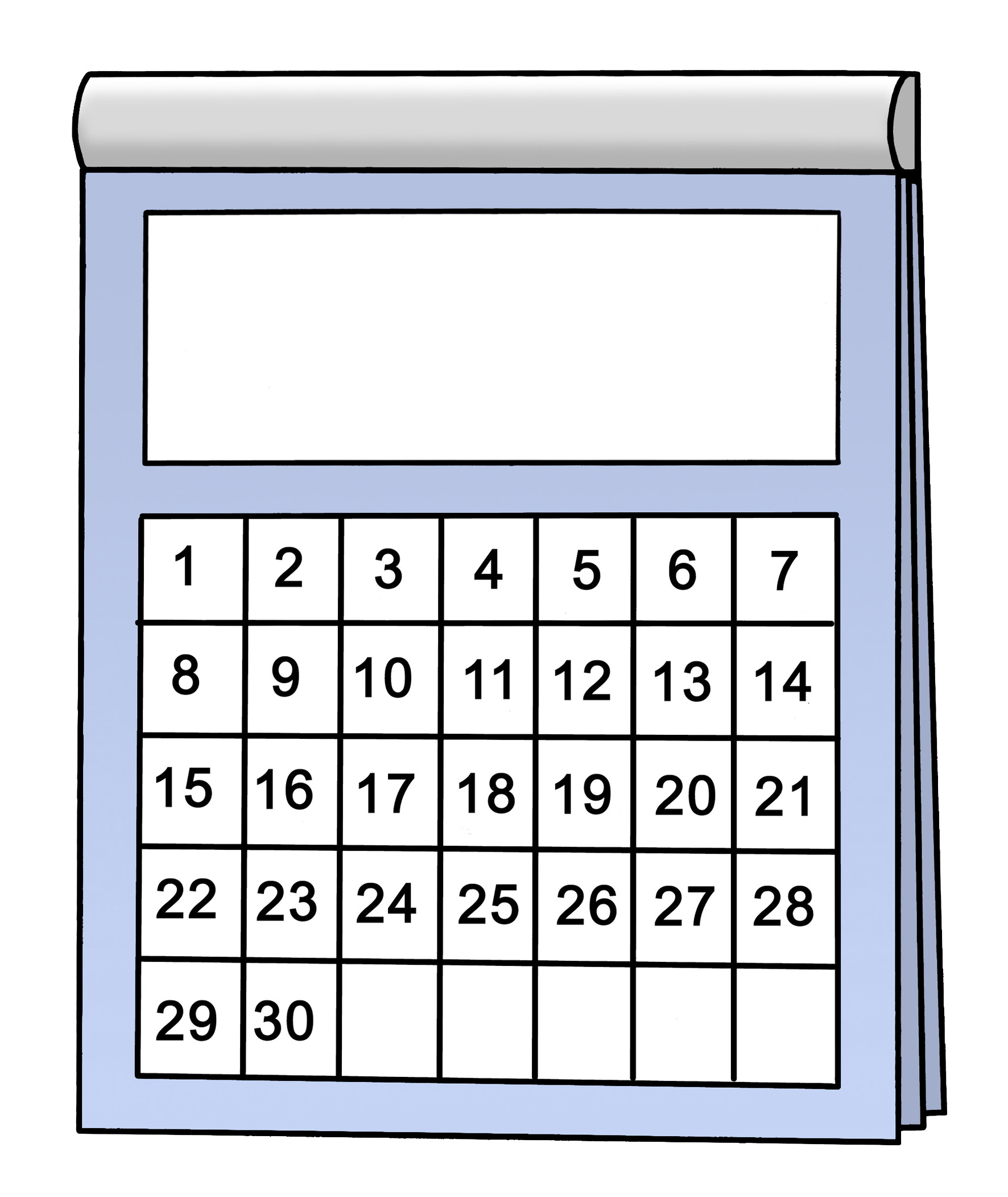 Abbildung Kalender 30 Tage